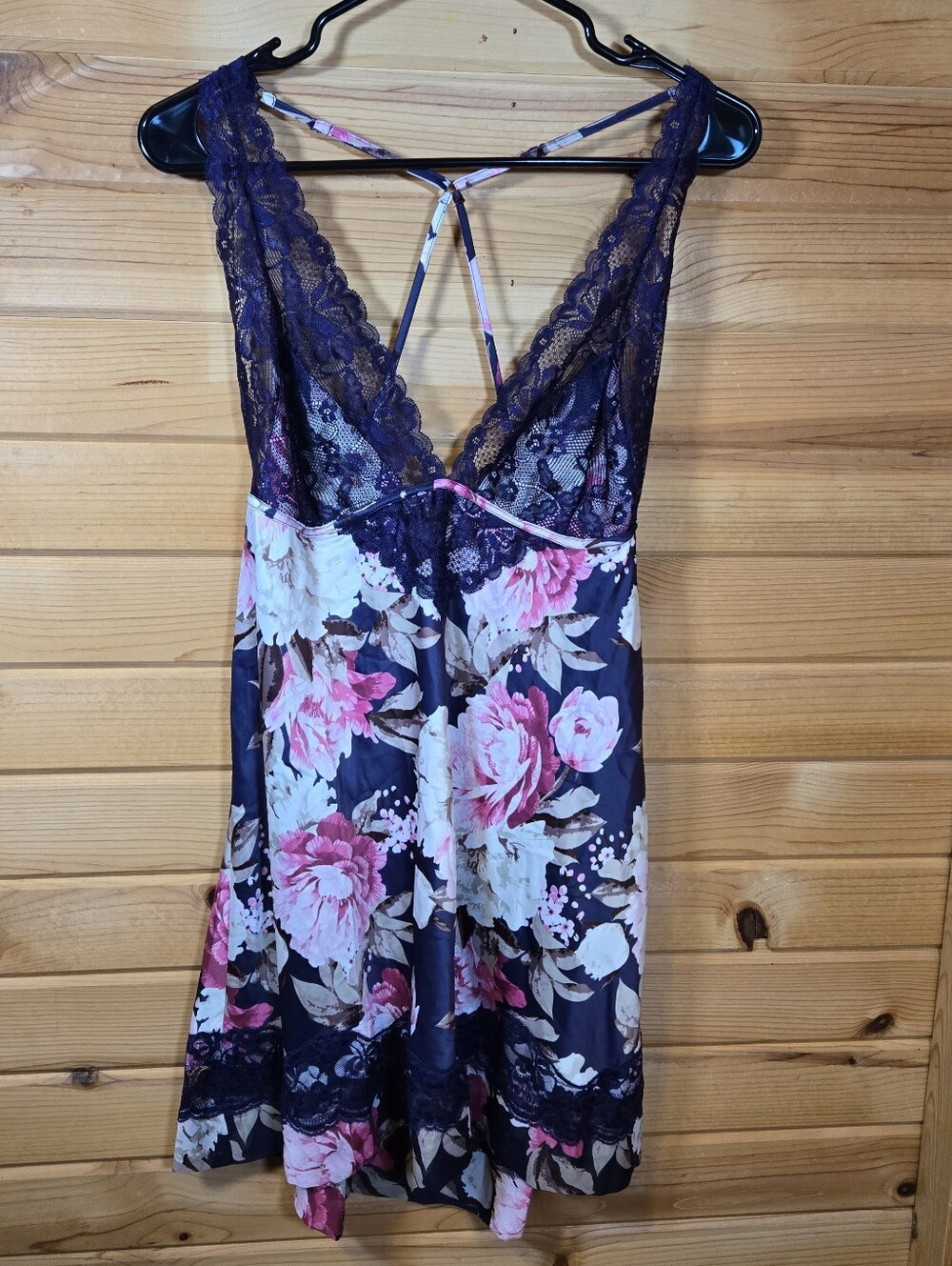 Chemise Slip Dress Women's XL Purple Pink Floral Lace Feminine Romantic Sexy NWT